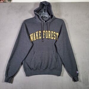 Wake‎ Forest Champion Hoodie Sweatshirt Mens S Gray Stitched Logo Pullover NCAA